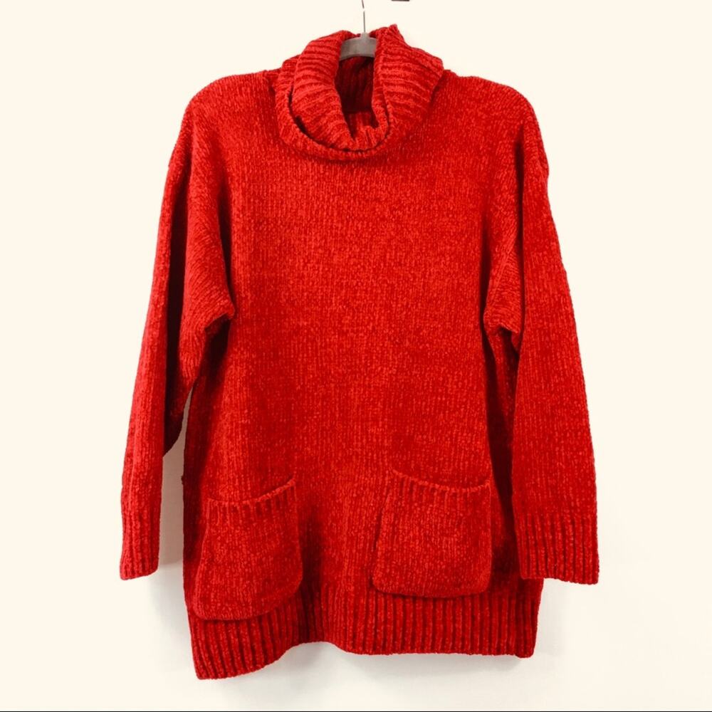 Vintage western Connection Cowl neck red sweater